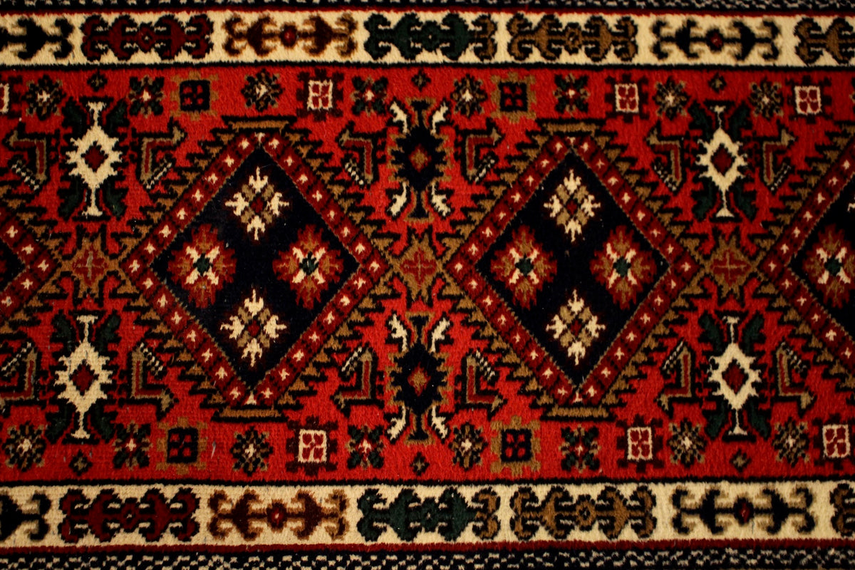 Crimson Wool Runner Rug