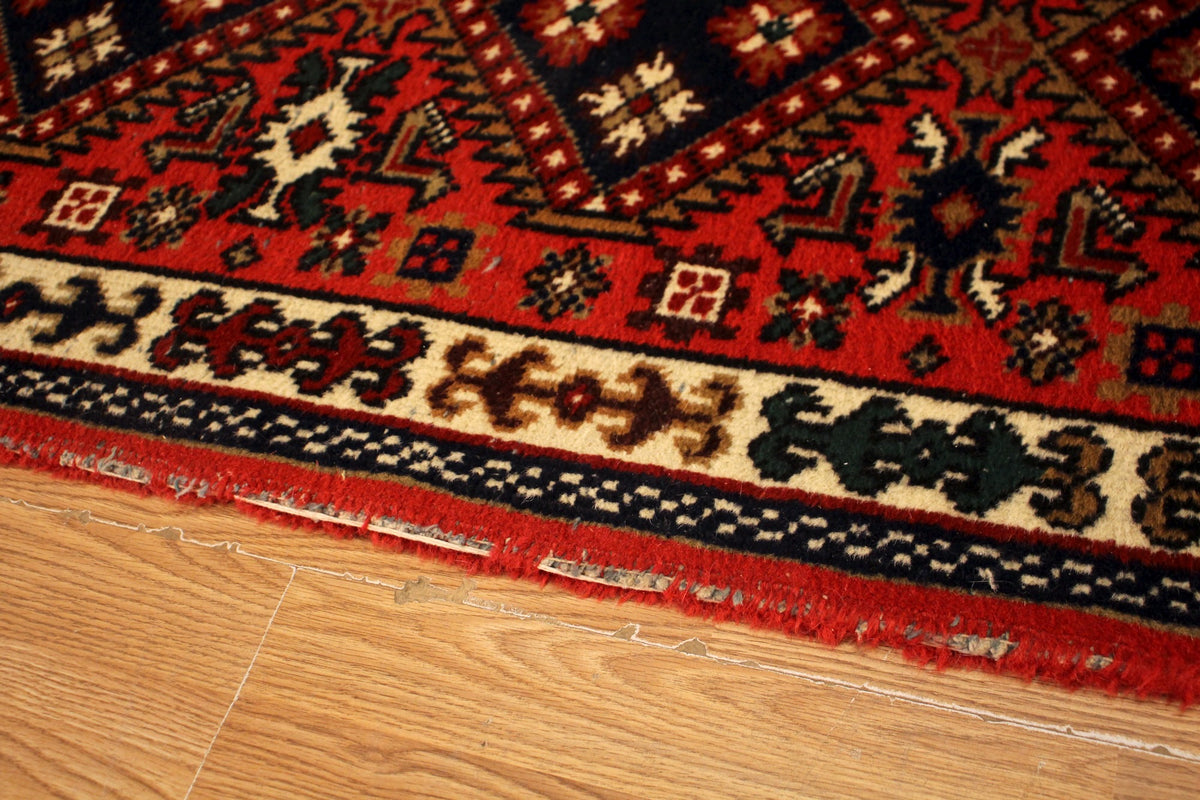Crimson Wool Runner Rug