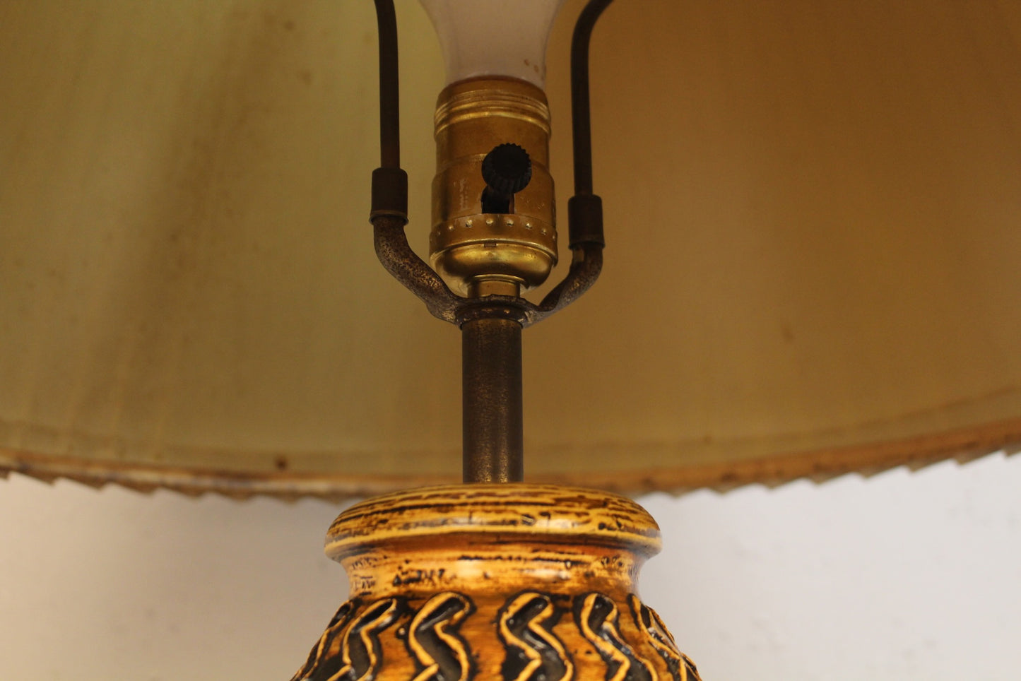 Large Orange & Black Squiggle Table Lamp