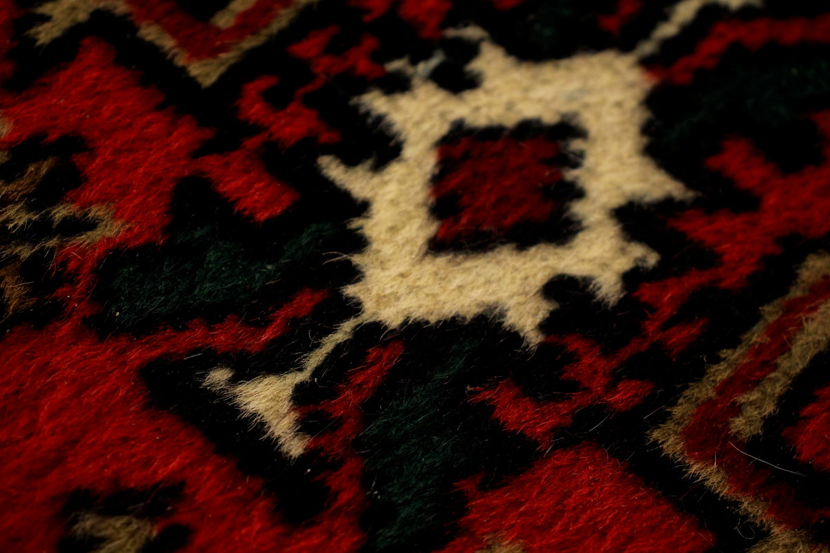 Crimson Wool Runner Rug