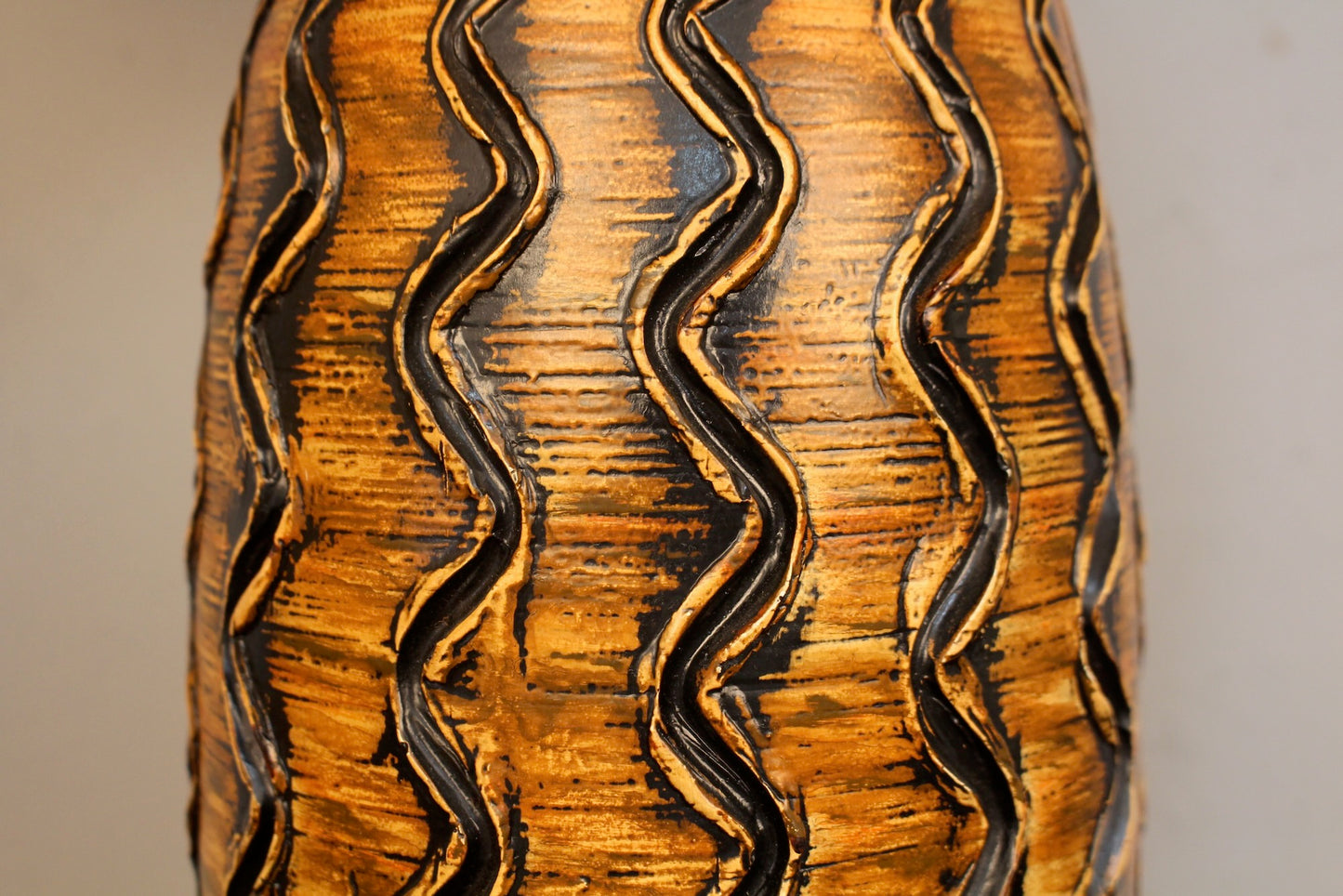 Large Orange & Black Squiggle Table Lamp