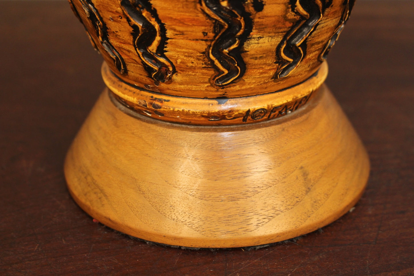Large Orange & Black Squiggle Table Lamp