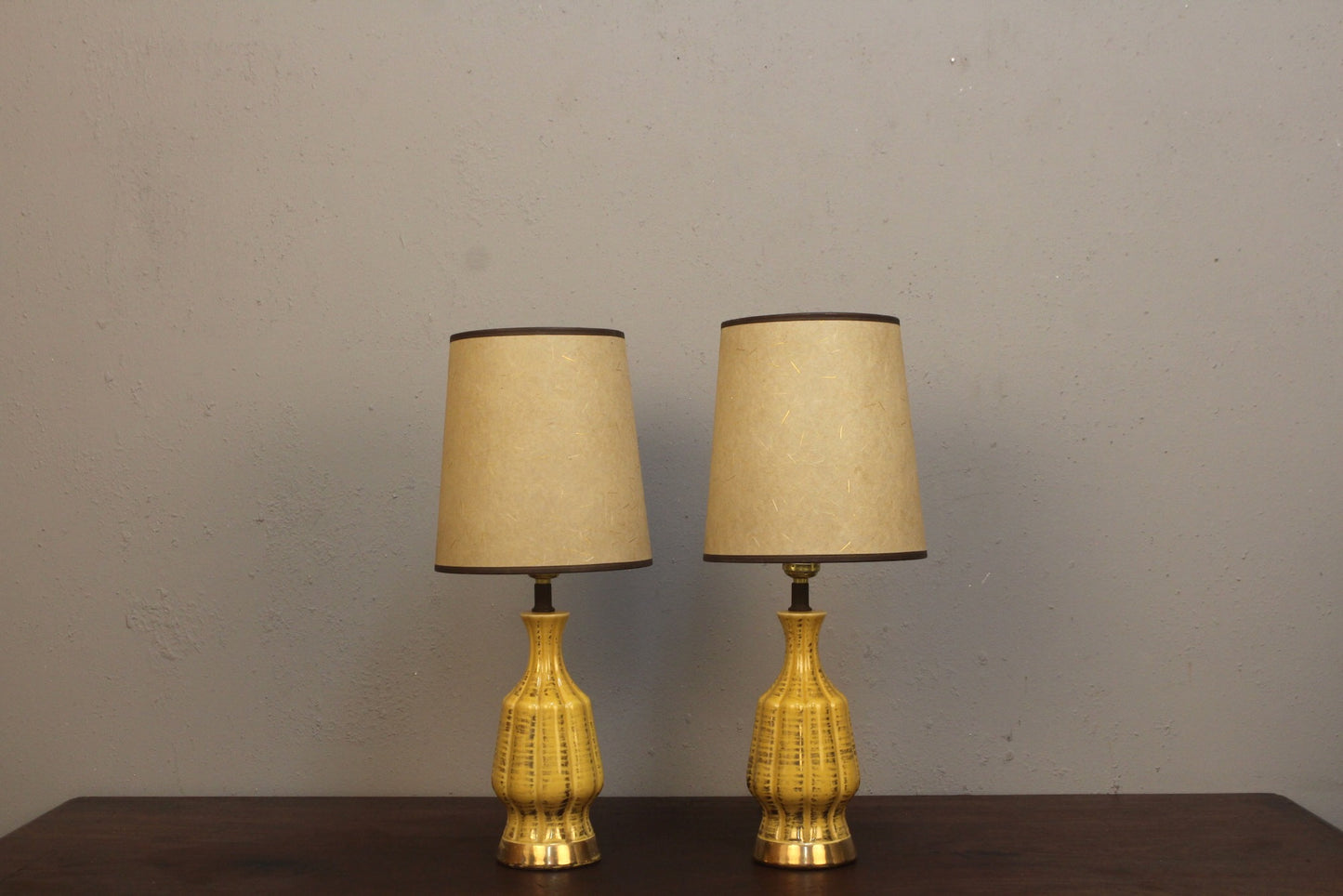 Small Yellow & Gold Table Lamp