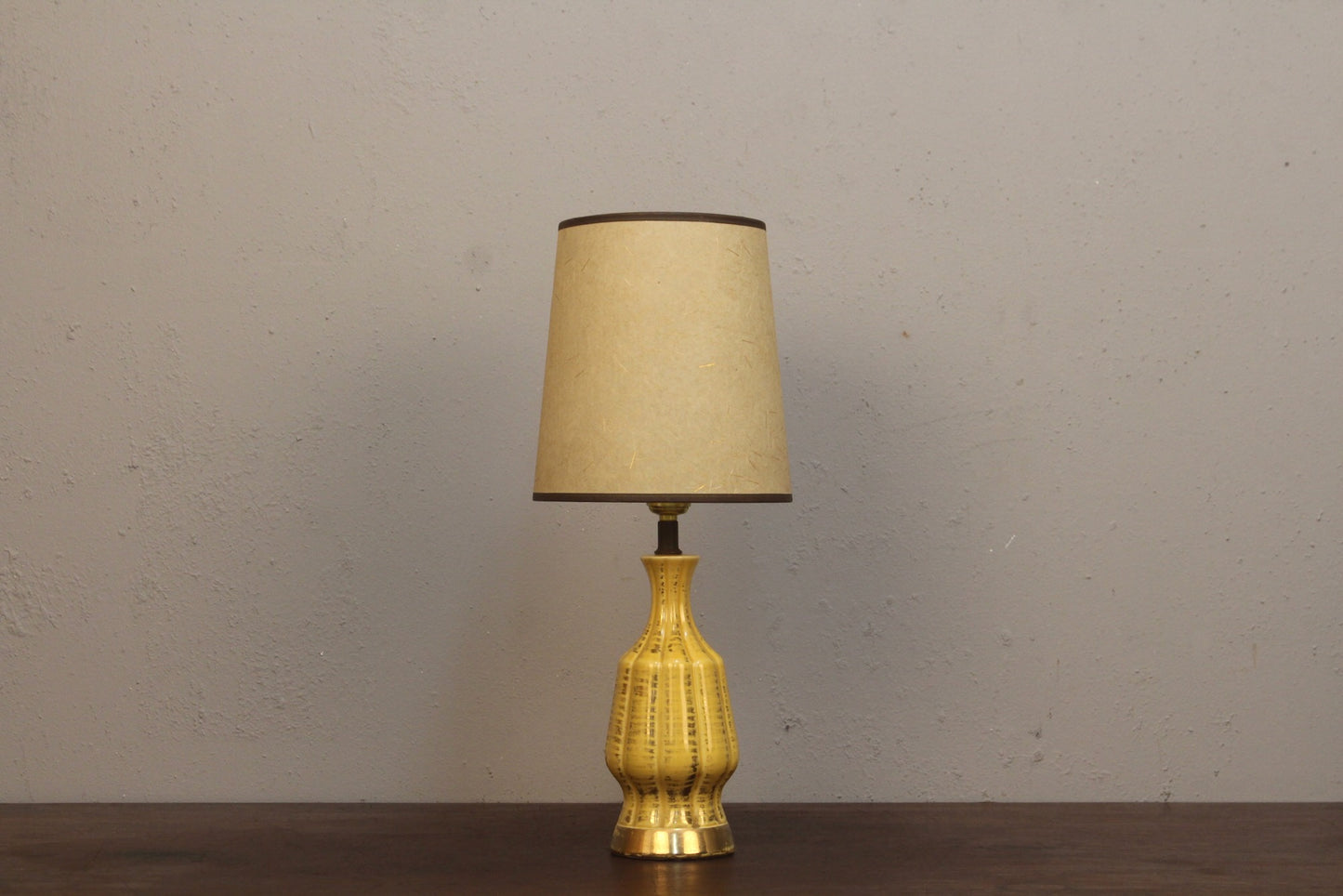 Small Yellow & Gold Table Lamp