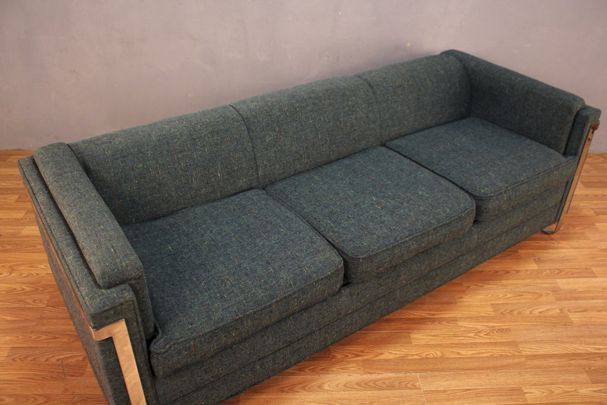 Teal & Chrome Floating Sleeper Sofa - ONLINE ONLY