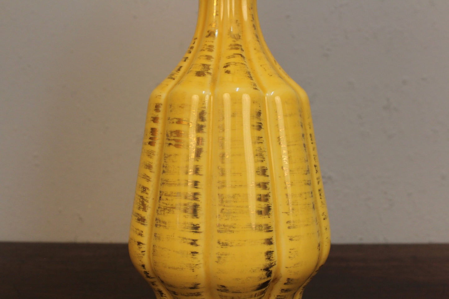 Small Yellow & Gold Table Lamp