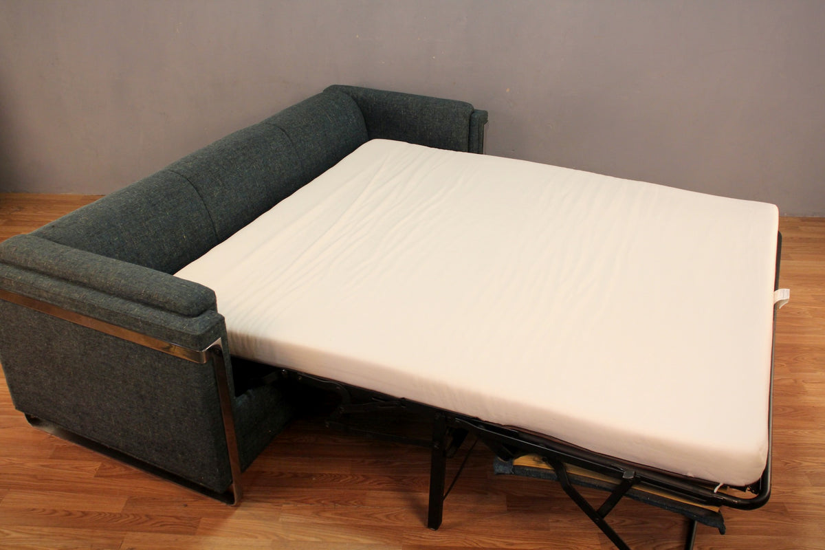 Teal & Chrome Floating Sleeper Sofa - ONLINE ONLY
