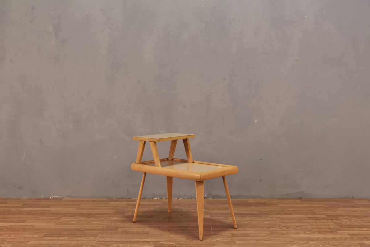Blonde & Laminate Stepback End Table