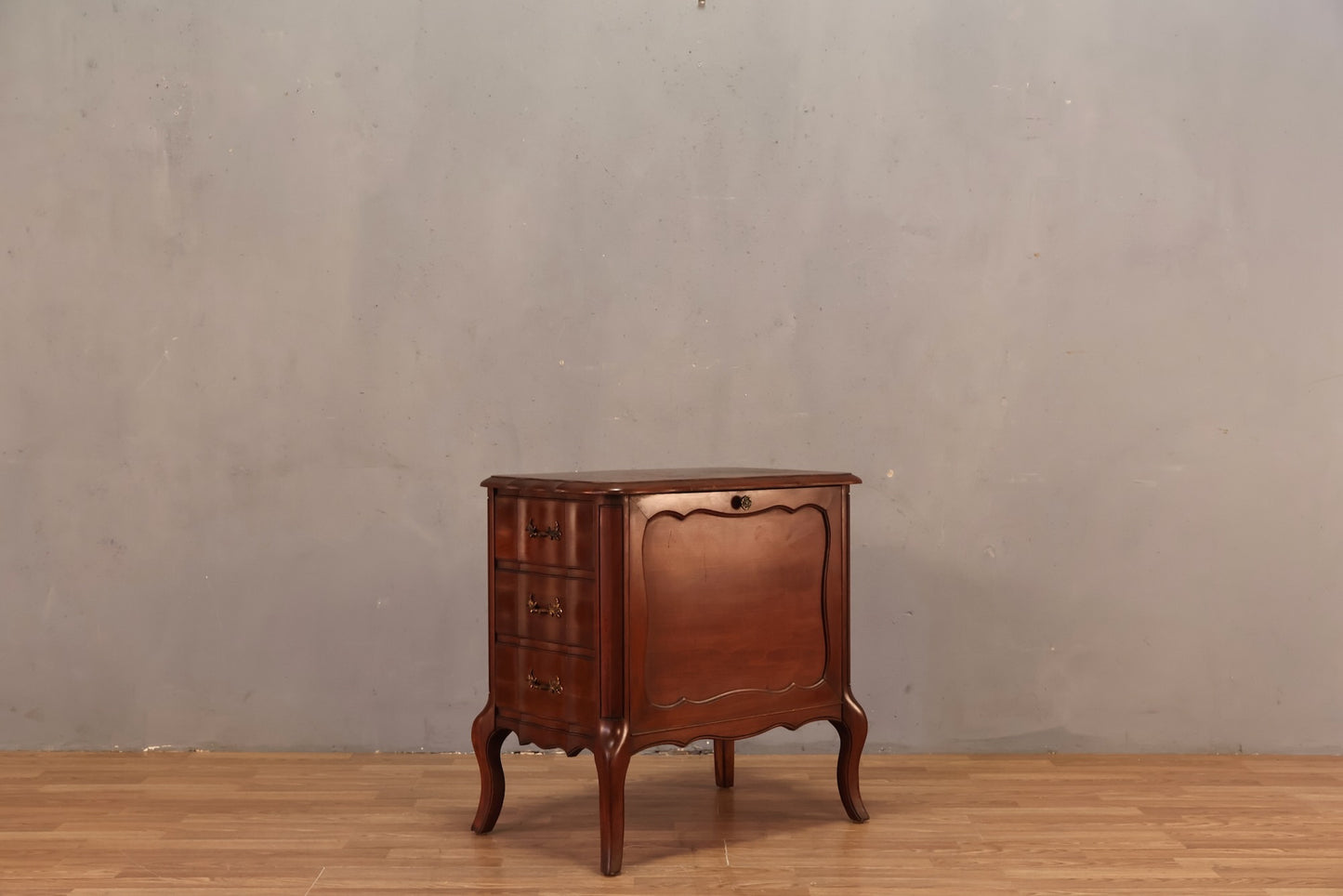 Provincial Cherry Drop-Front Record Cabinet/End Table