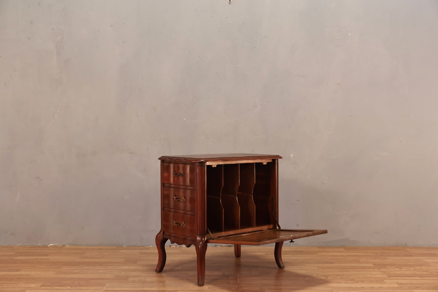 Provincial Cherry Drop-Front Record Cabinet/End Table