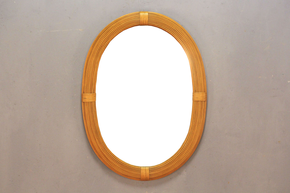 Rattan Oval Mirror