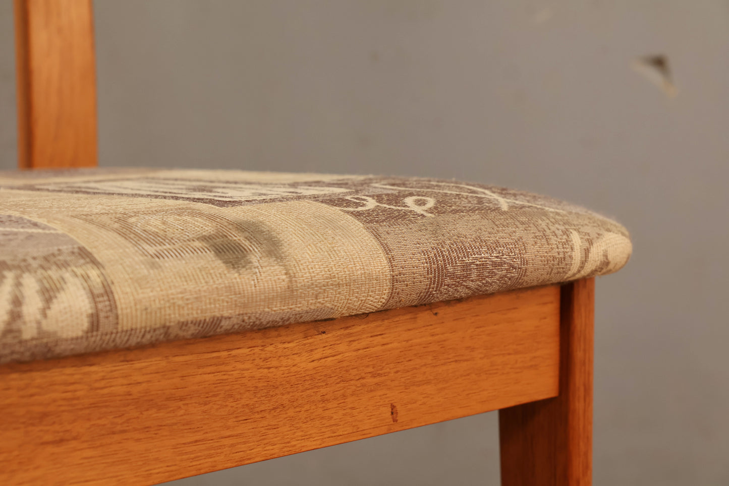 Teak & Taupe Side Chair