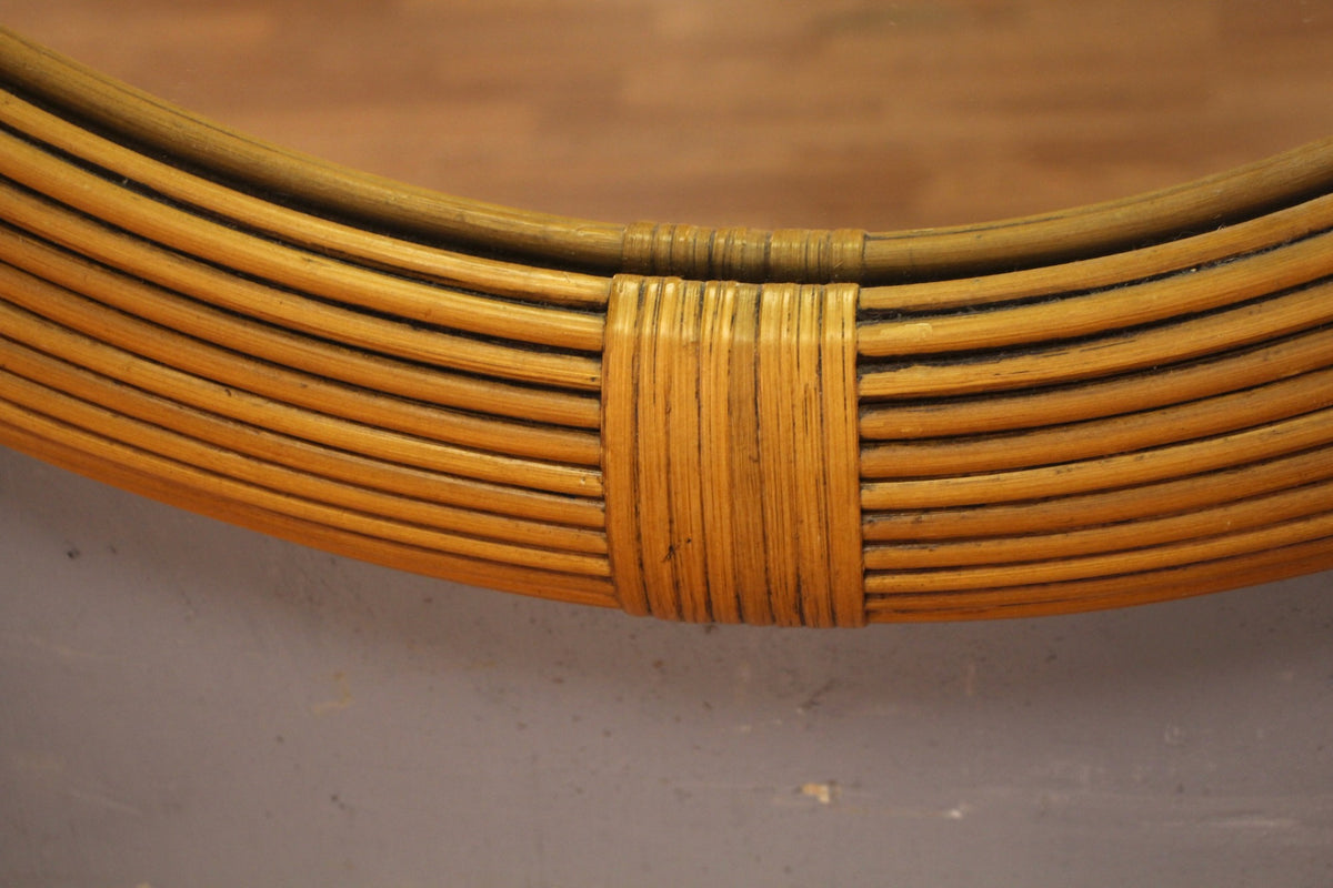 Rattan Oval Mirror