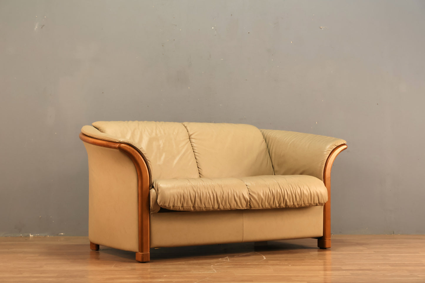 Ekornes Fawn Leather Loveseat