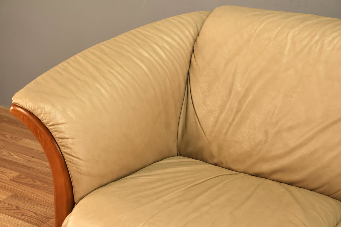 Ekornes Fawn Leather Loveseat