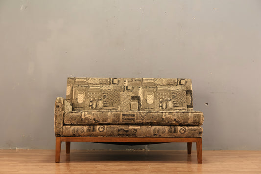 Mid Century Geometric 1-Arm Loveseat - ONLINE ONLY