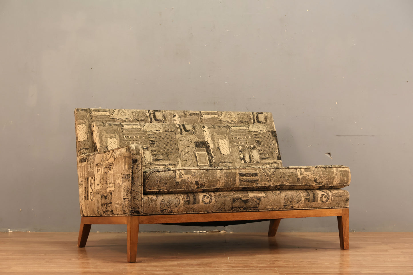 Mid Century Geometric 1-Arm Loveseat - ONLINE ONLY
