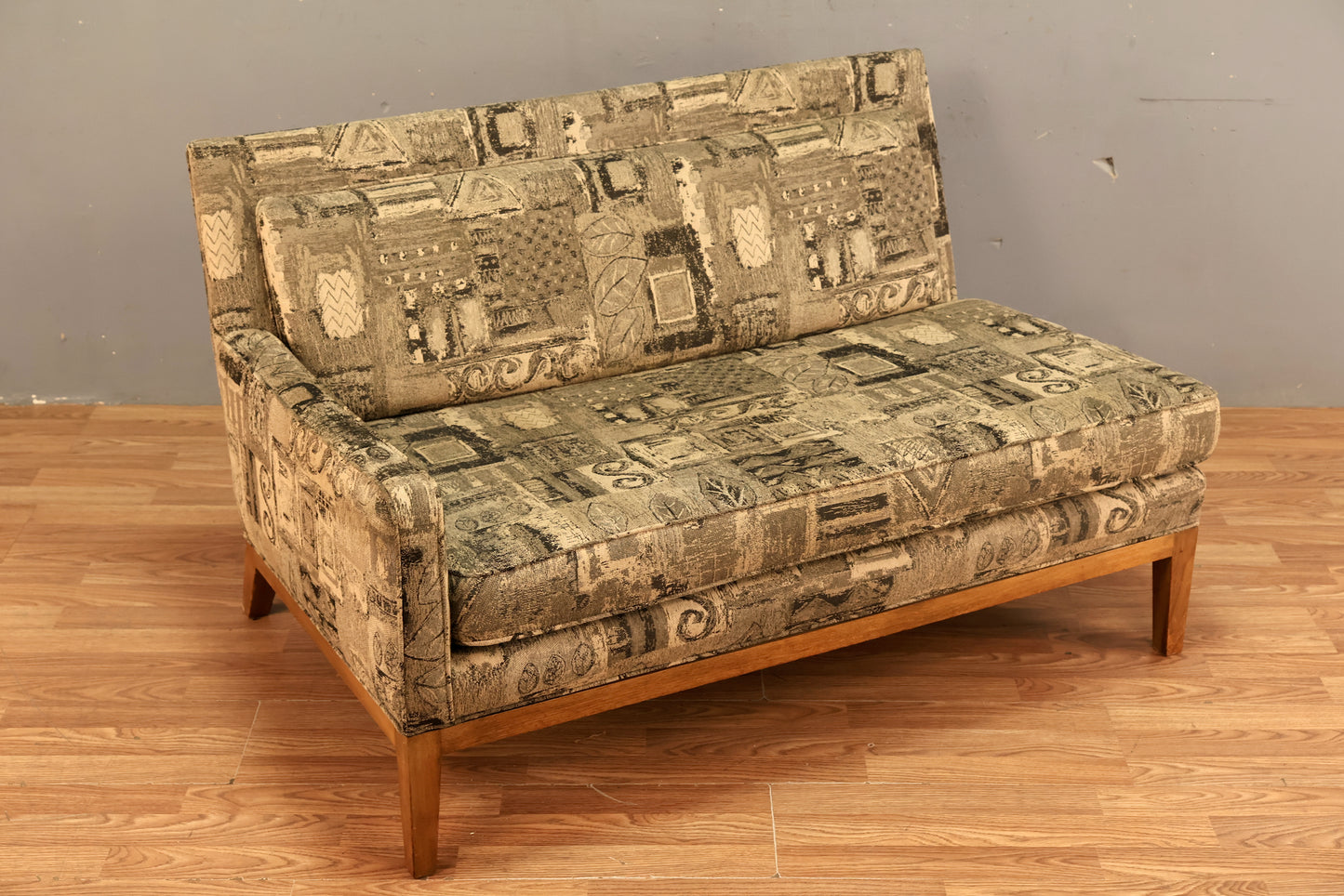 Mid Century Geometric 1-Arm Loveseat - ONLINE ONLY