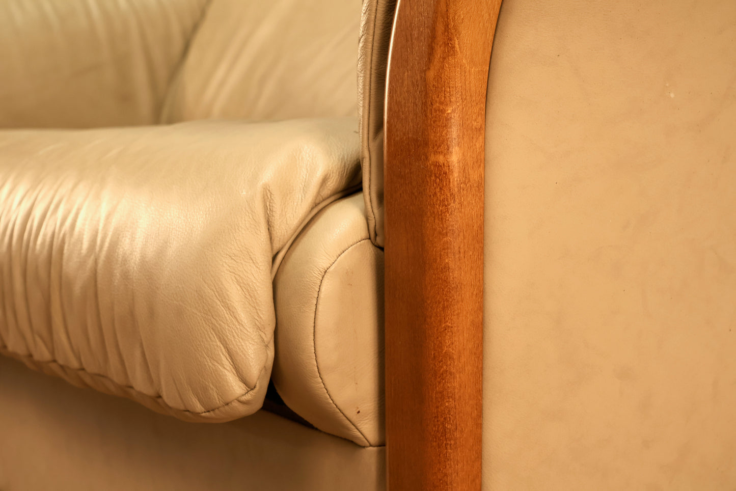 Ekornes Fawn Leather Loveseat