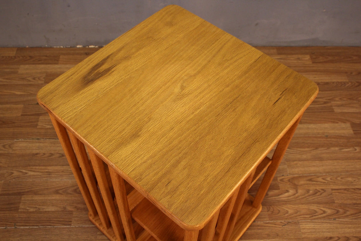 Blonde Oak Rotating Library Bookshelf