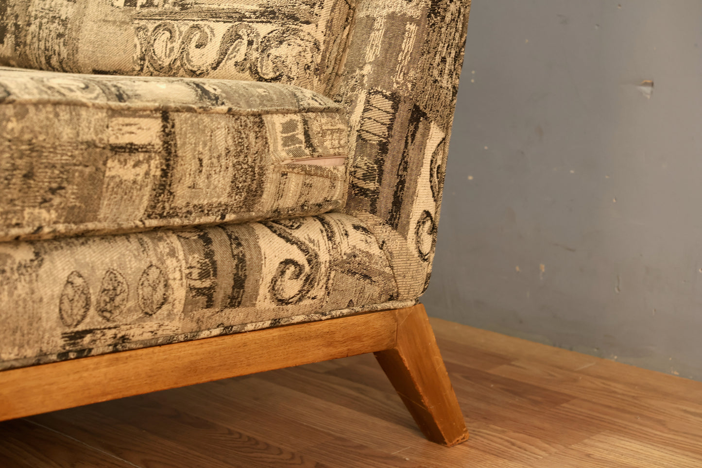 Mid Century Geometric 1-Arm Loveseat - ONLINE ONLY