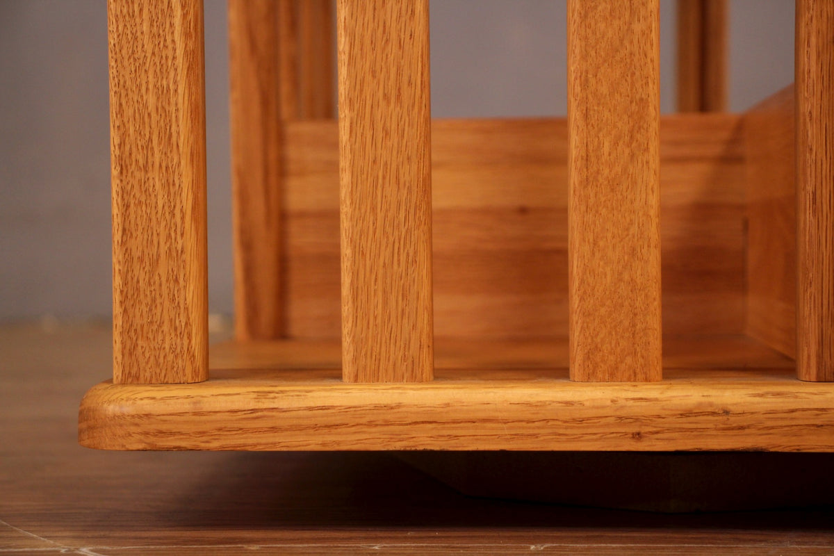 Blonde Oak Rotating Library Bookshelf