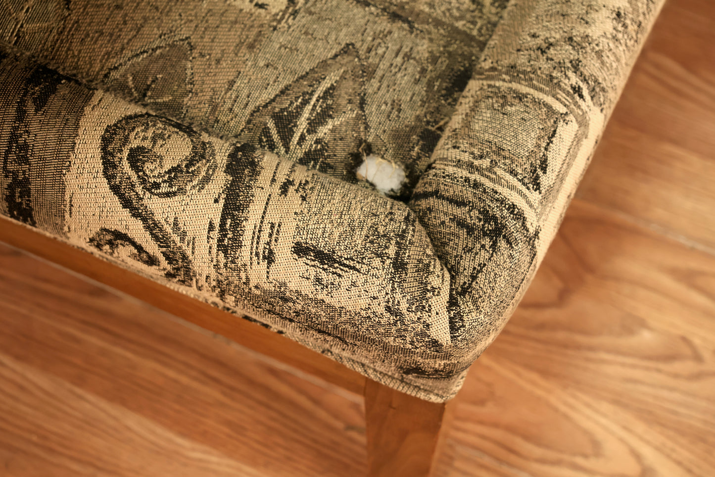 Mid Century Geometric 1-Arm Loveseat - ONLINE ONLY