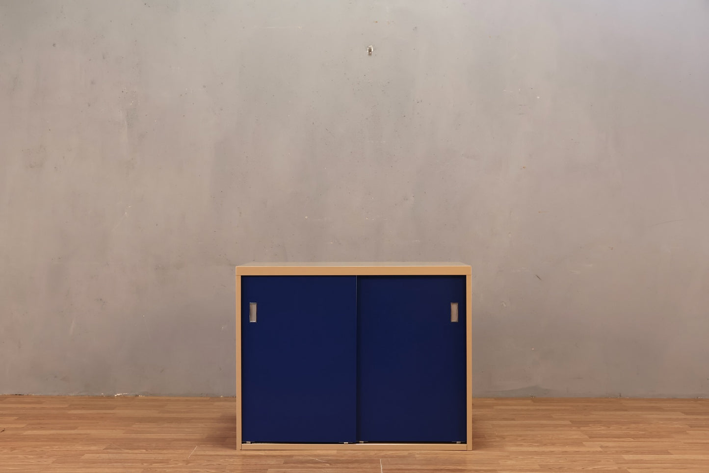 Industrial Blue Metal Sliding Door Cabinet