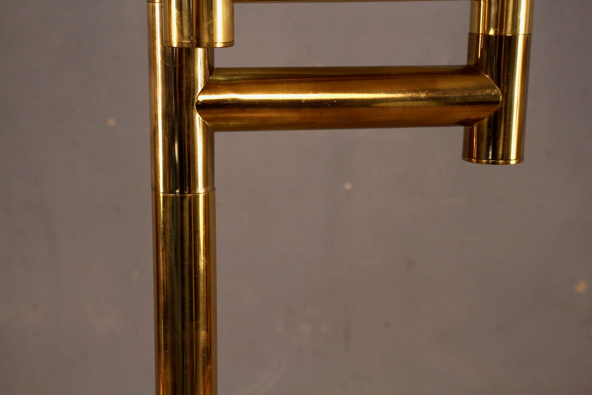 Brass Swing-Arm Floor Lamp