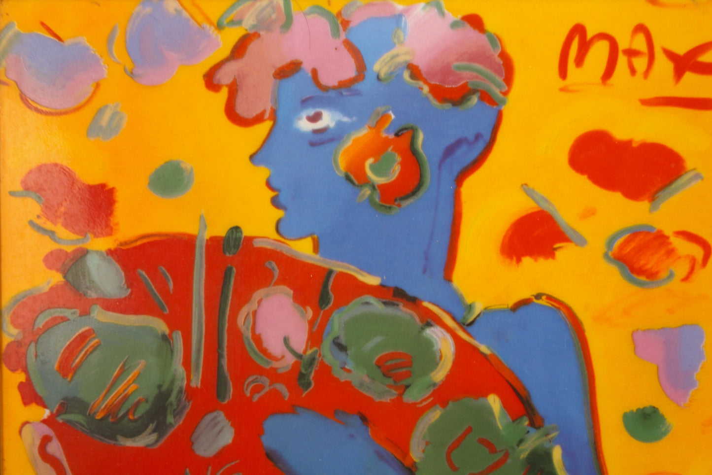 "Fan Dancer" Peter Max Porcelain Plaque