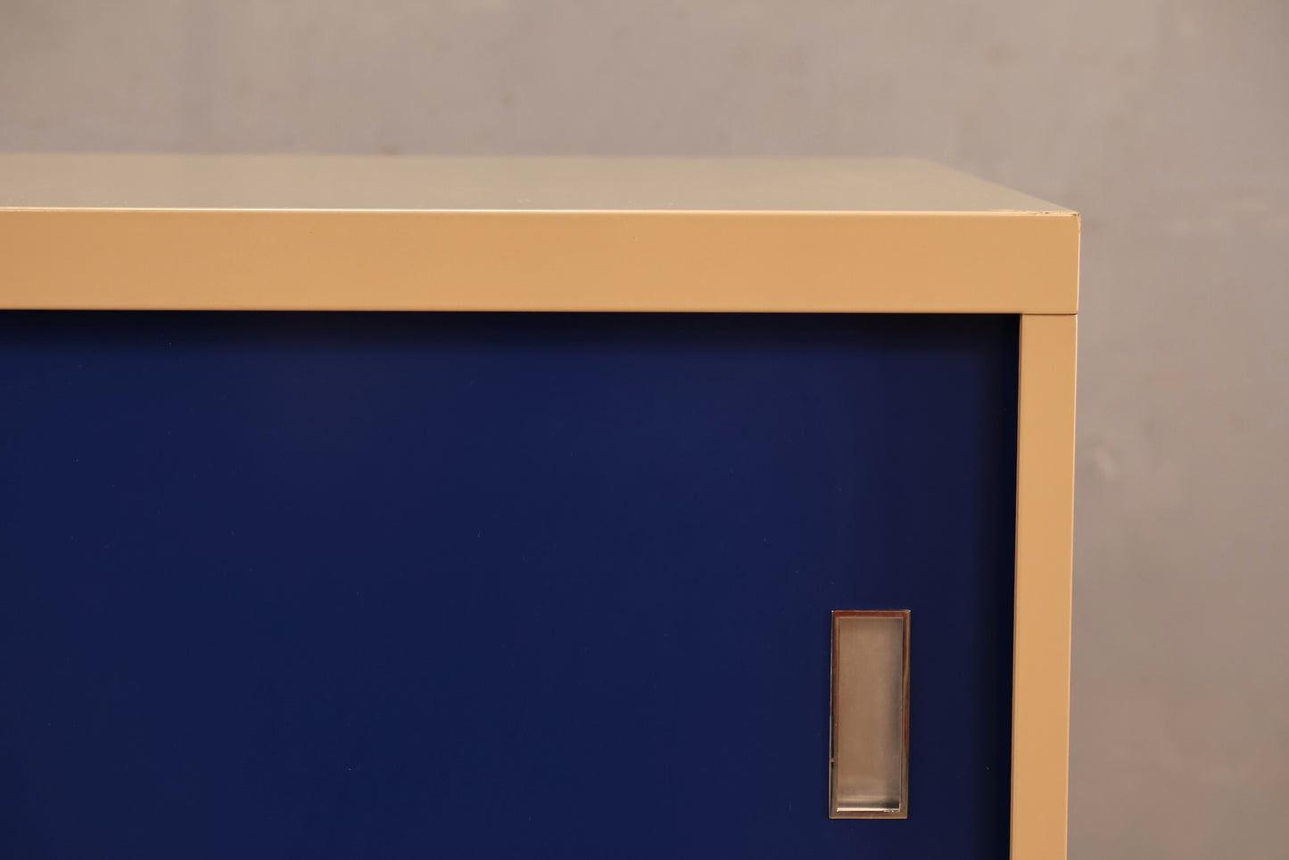 Industrial Blue Metal Sliding Door Cabinet