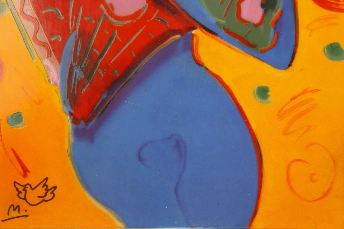 "Fan Dancer" Peter Max Porcelain Plaque