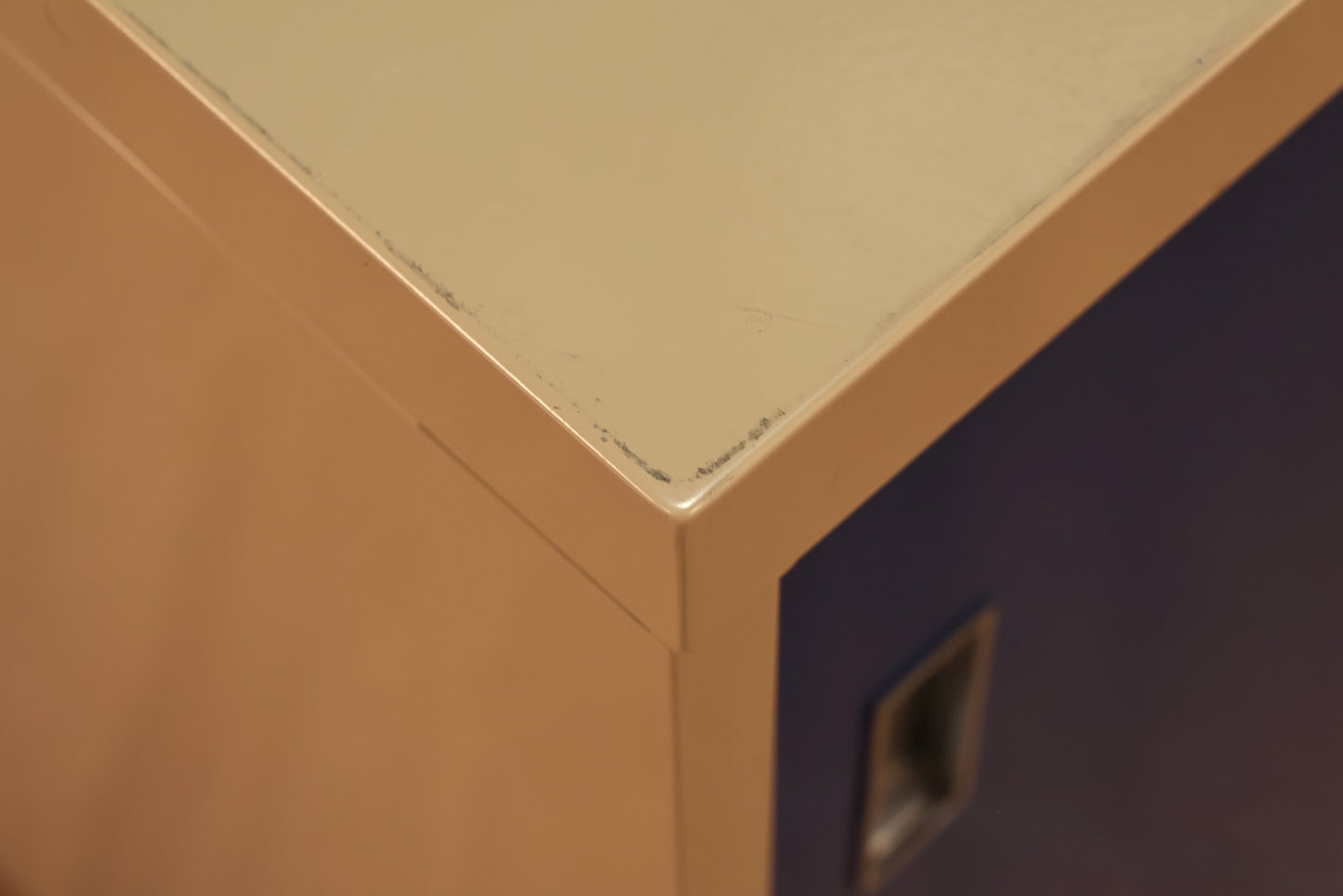 Industrial Blue Metal Sliding Door Cabinet