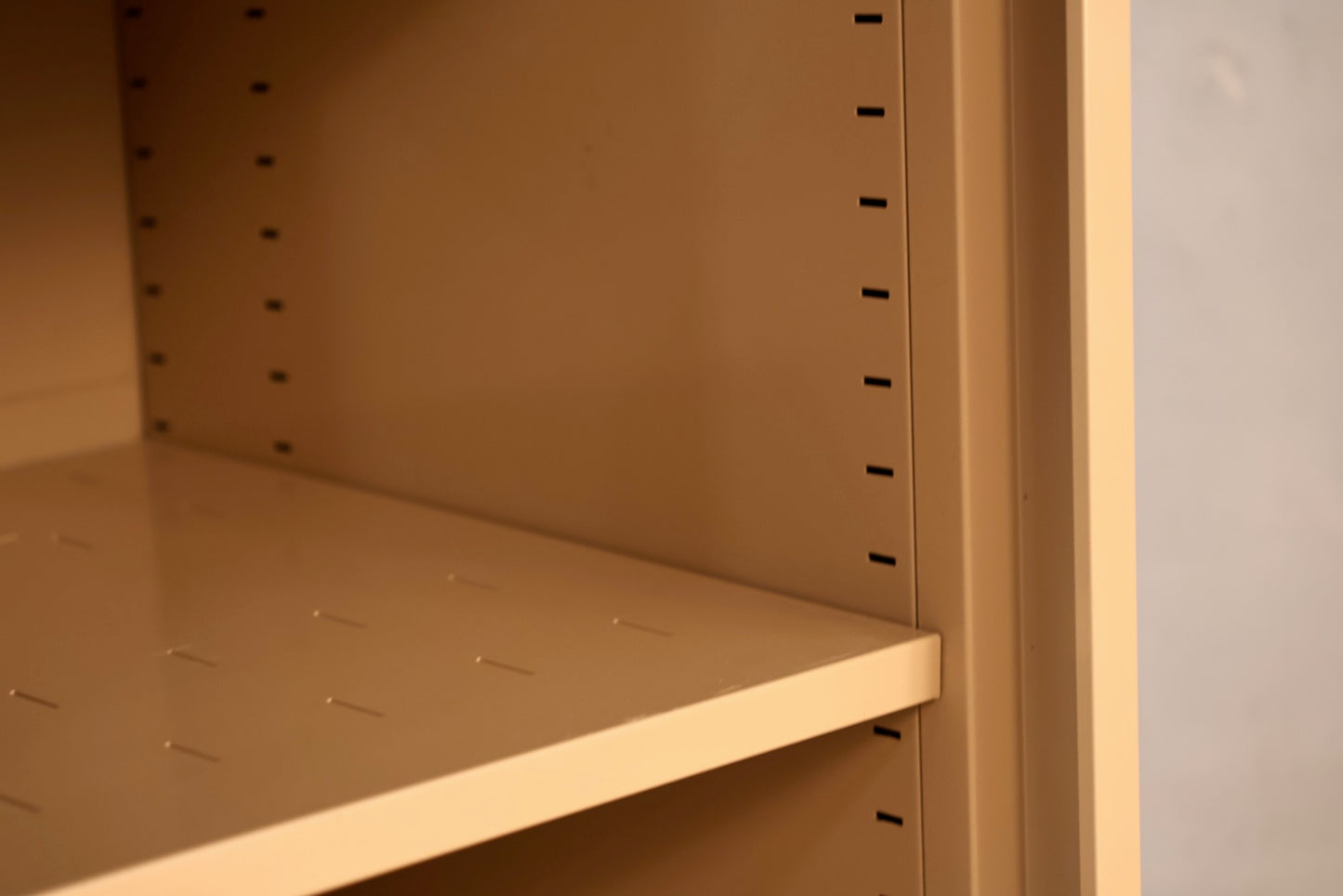 Industrial Orange Metal Sliding Door Cabinet