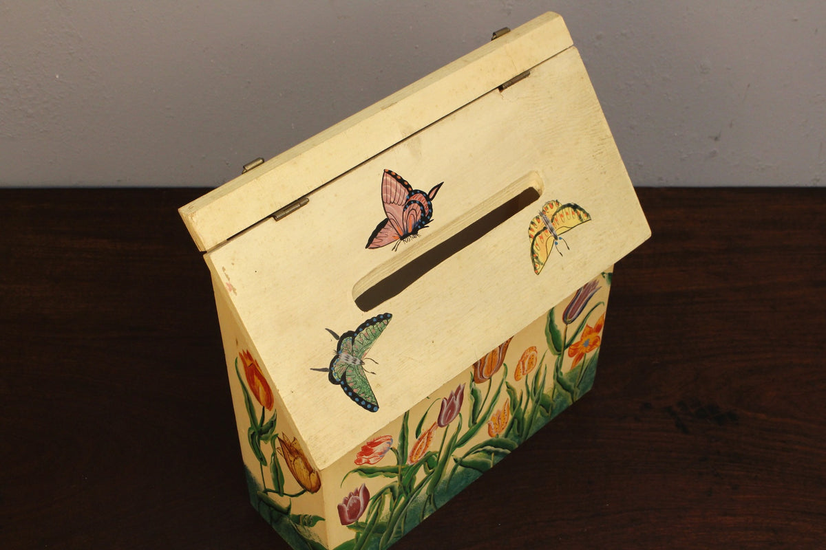 Painted Floral Flip-Top Mailbox