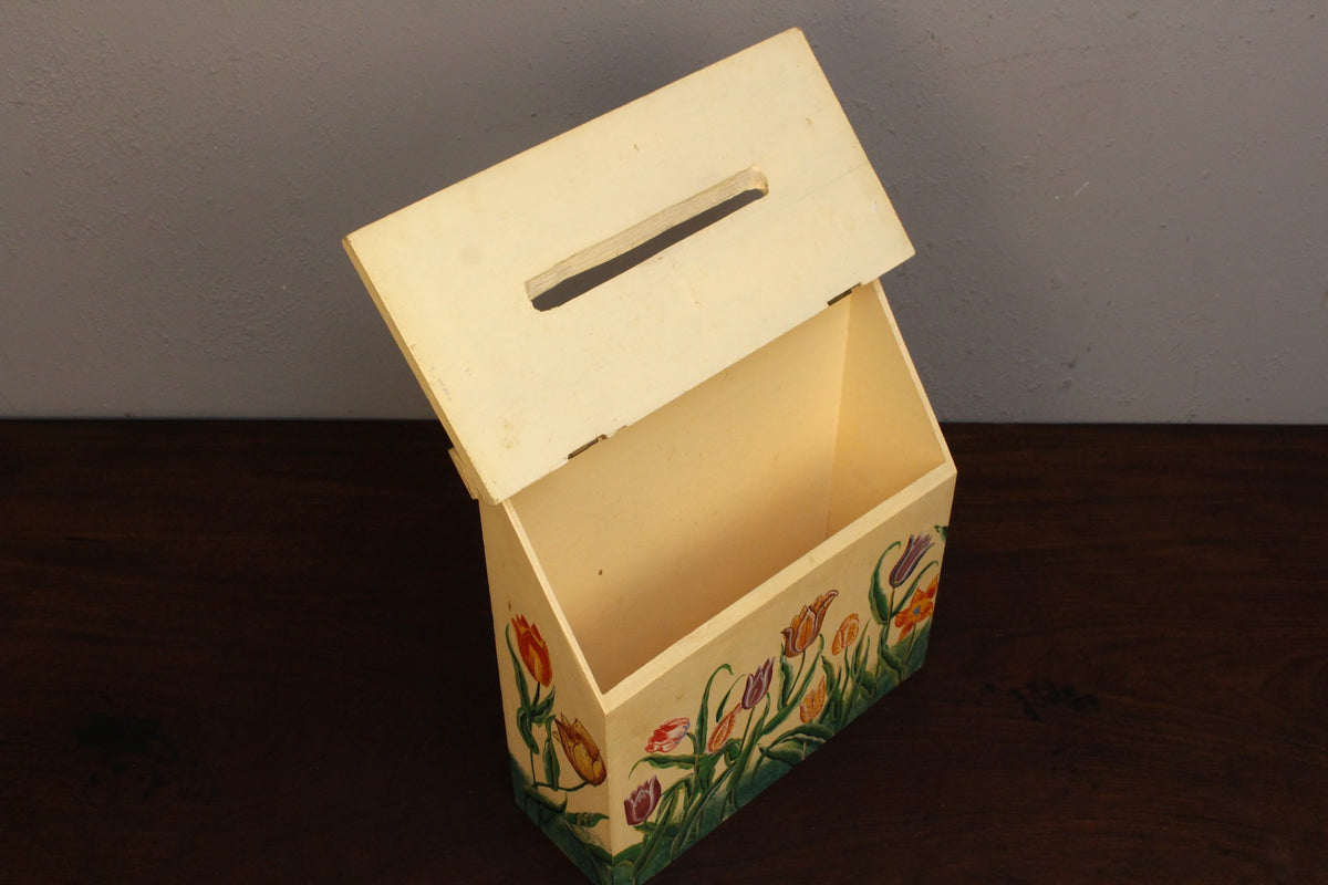 Painted Floral Flip-Top Mailbox