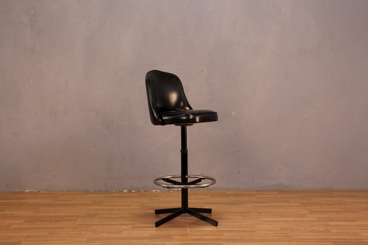 Classic Black Vinyl Swivel Bar Stool