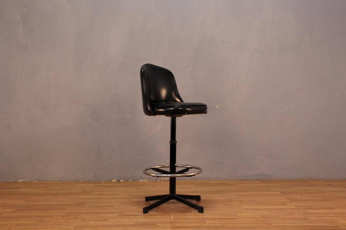 Classic Black Vinyl Swivel Bar Stool