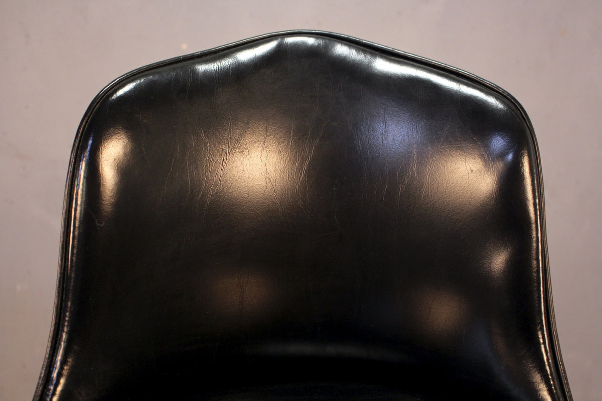 Classic Black Vinyl Swivel Bar Stool