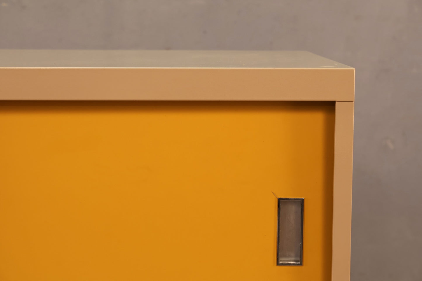 Industrial Yellow Metal Sliding Door Cabinet