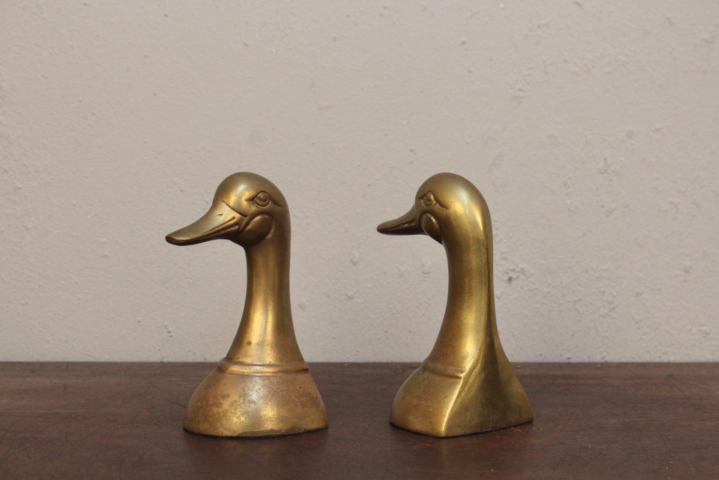 Pair of Brass Duck Bookends