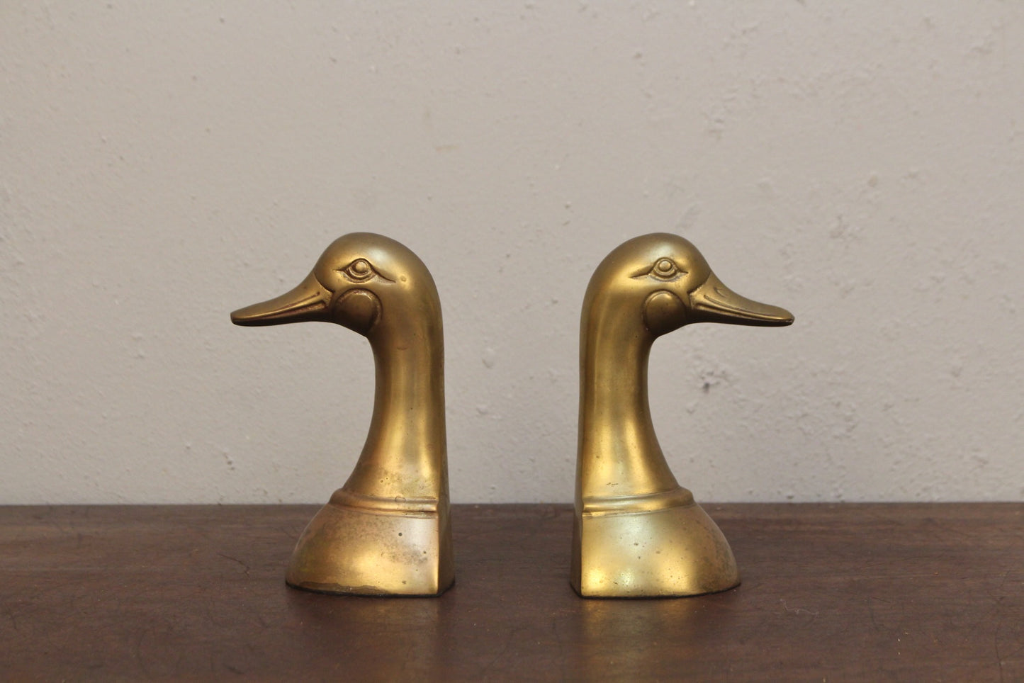 Pair of Brass Duck Bookends