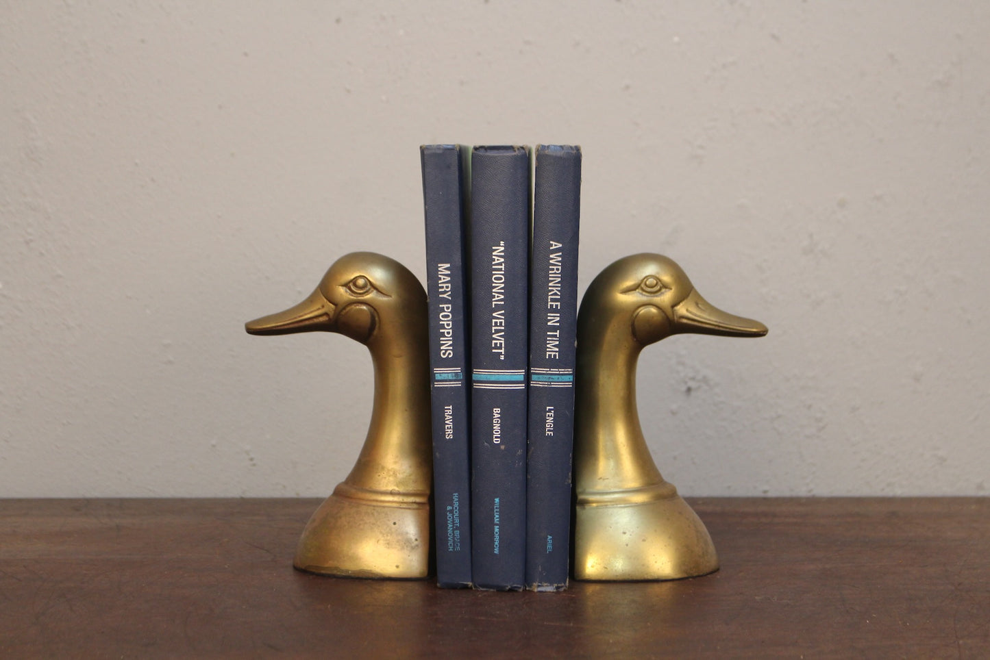 Pair of Brass Duck Bookends