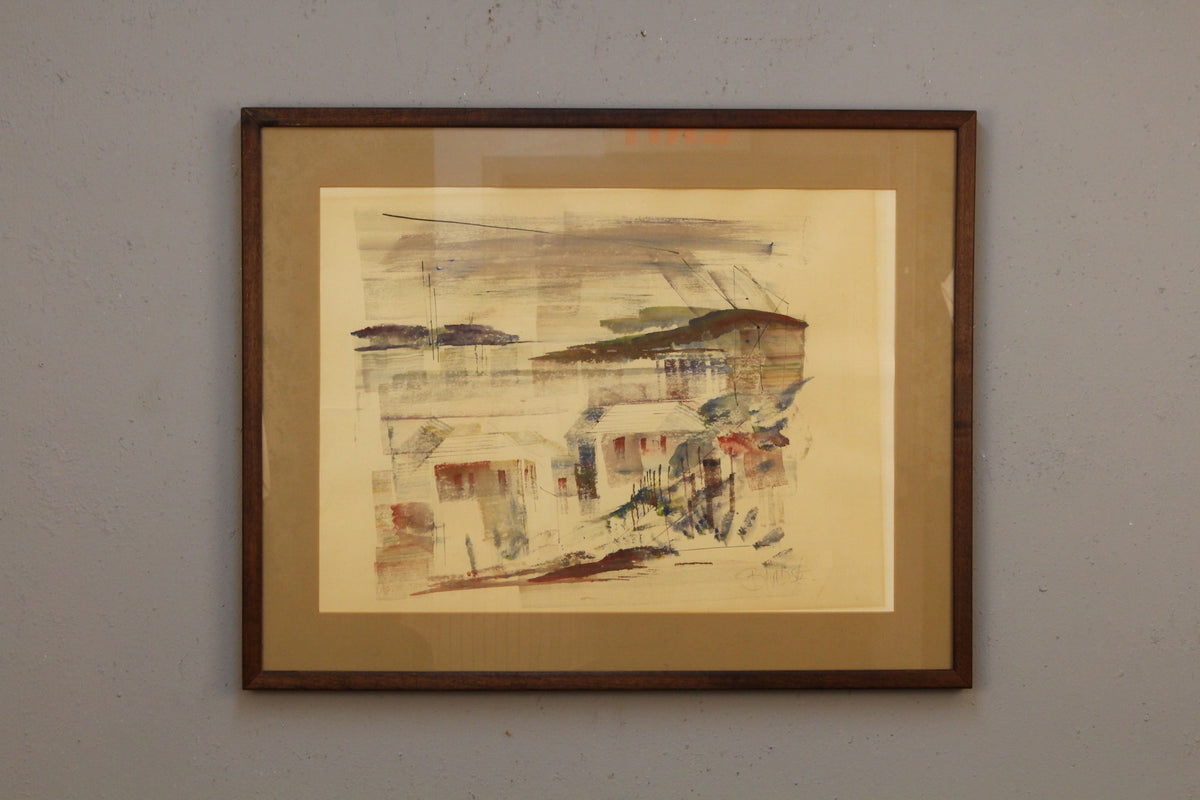 "Coastal Cottage" Alfred Birdsey Watercolor Painting