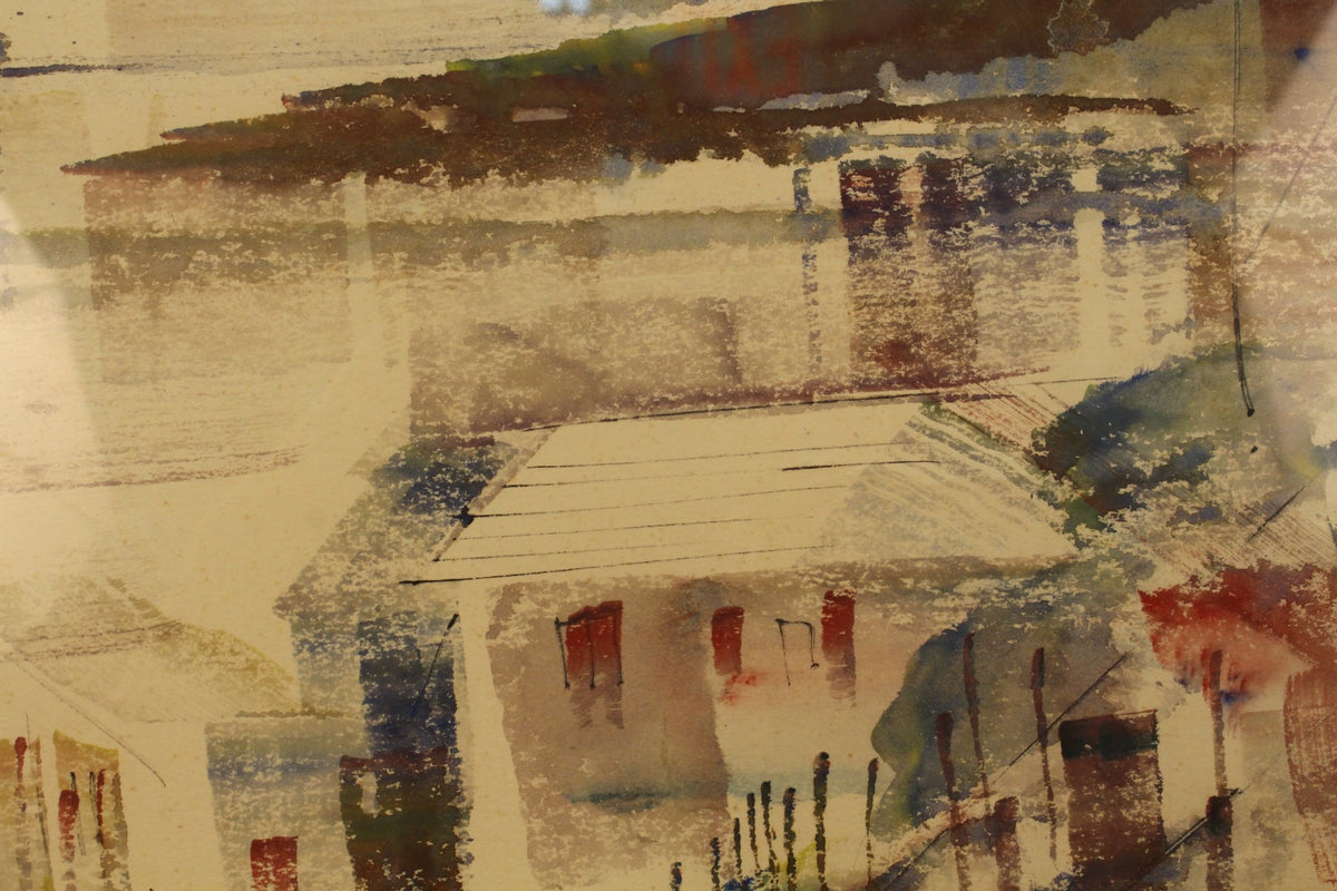 "Coastal Cottage" Alfred Birdsey Watercolor Painting
