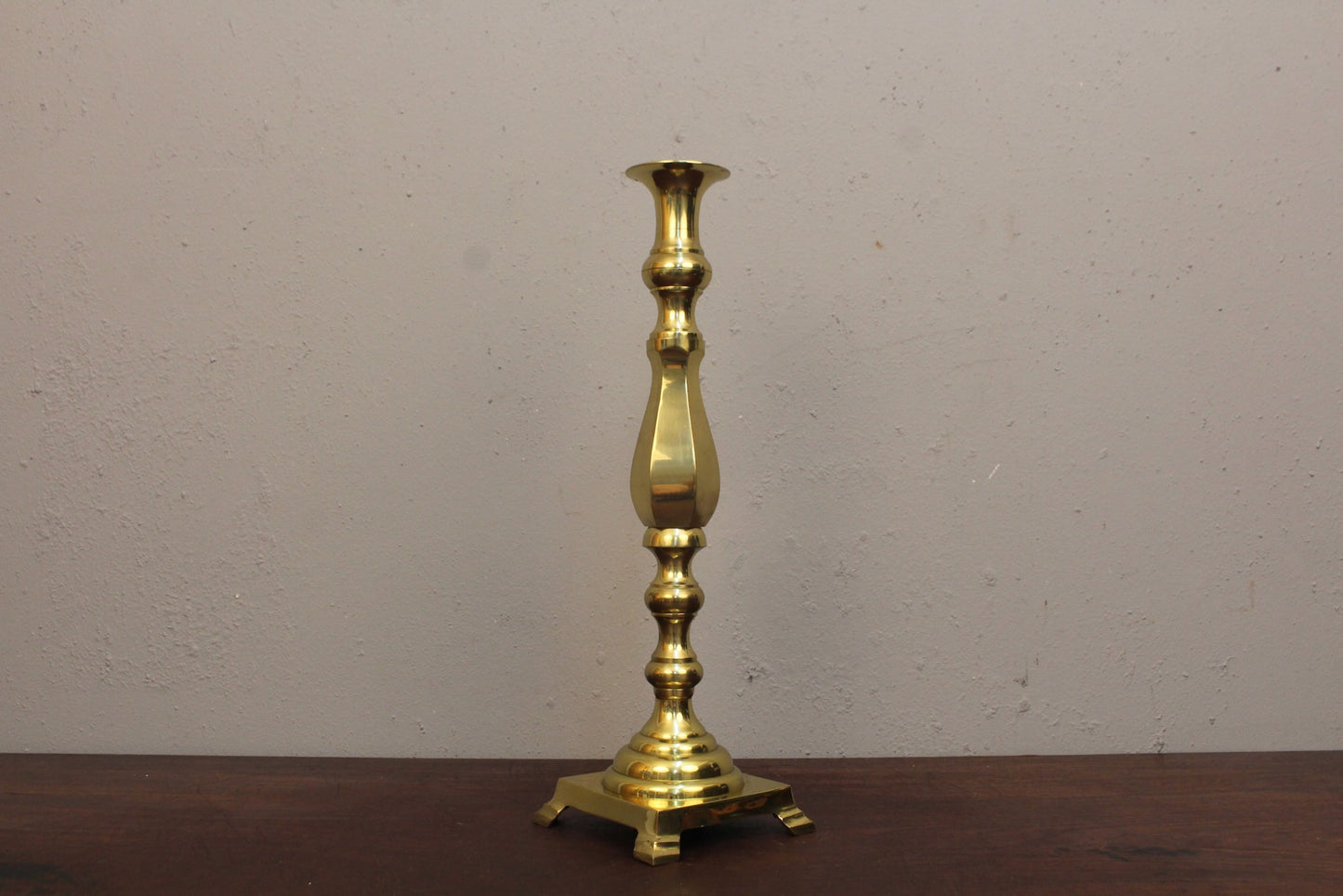 Pair of Turned Brass Candlesticks