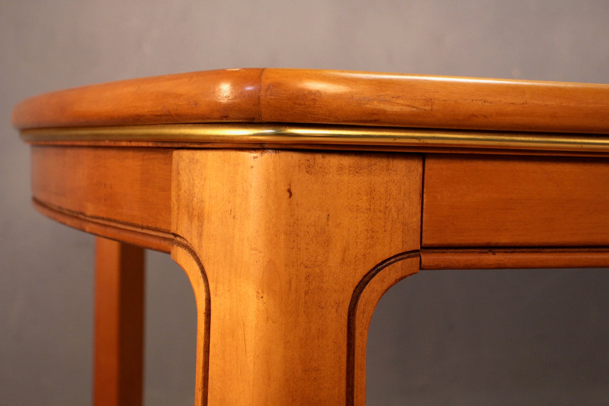 Maple Mirrored-Top Dining Table With 2 Leaves - ONLINE ONLY