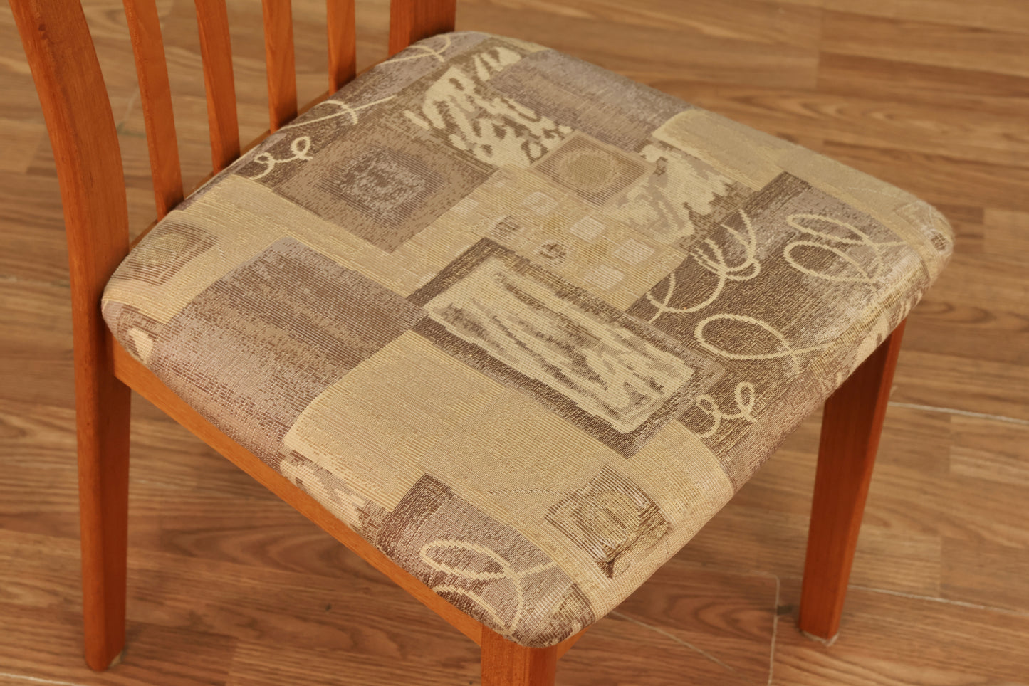 Teak & Taupe Side Chair