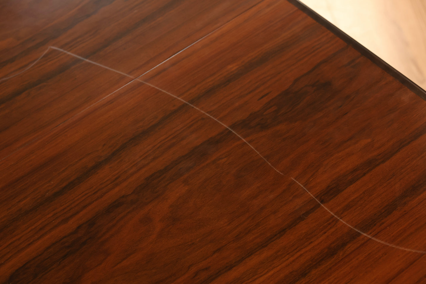 Danish Rosewood Dining Table with Built-In Leaf