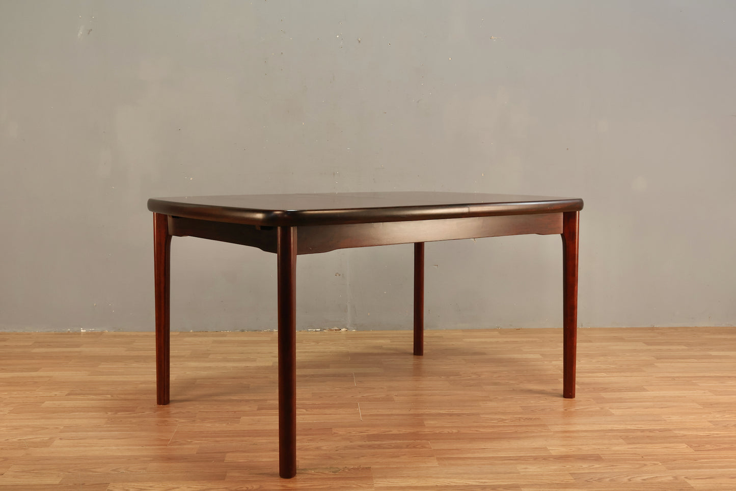 Danish Rosewood Dining Table with Built-In Leaf